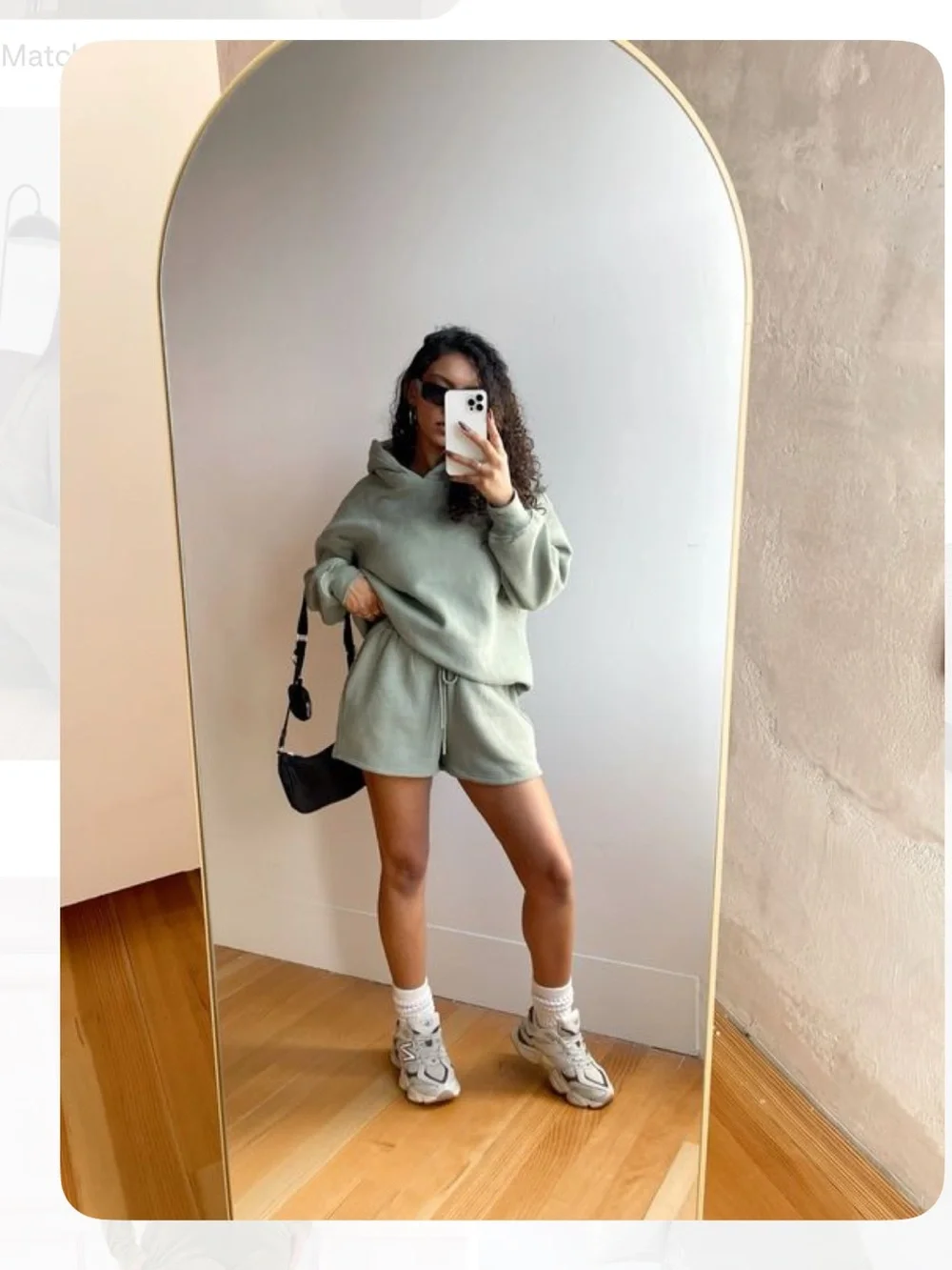 Aritzia Cropped Hoodie in Sage Green